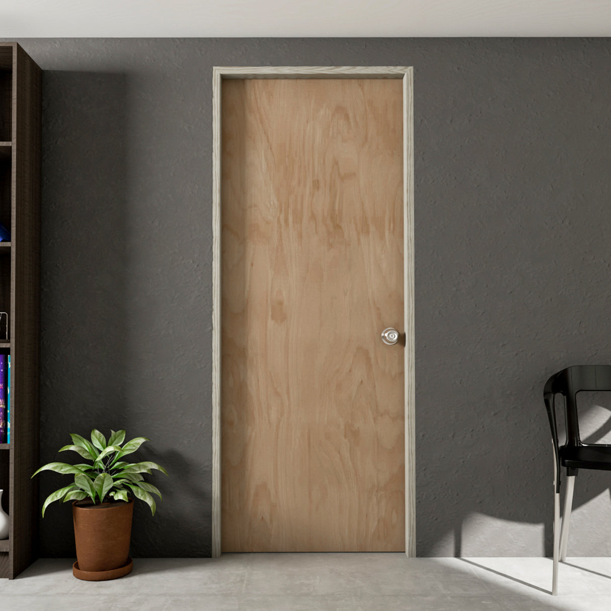 Puerta Okume Madera 90x200cm Virgen sin Marco y sin Chapa - PUERTAS | Bylmo