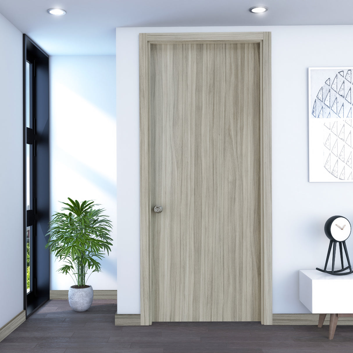 Puerta Gris 80x200cm Foil sin Marco y sin Chapa - PUERTAS | Bylmo