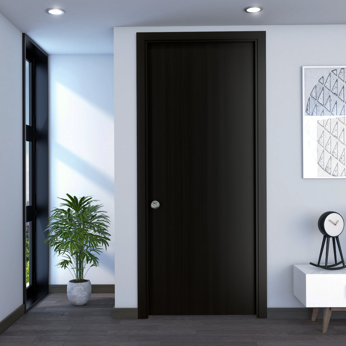 Puerta Wengue 85x200cm Foil sin Marco y sin Chapa - PUERTAS | Bylmo