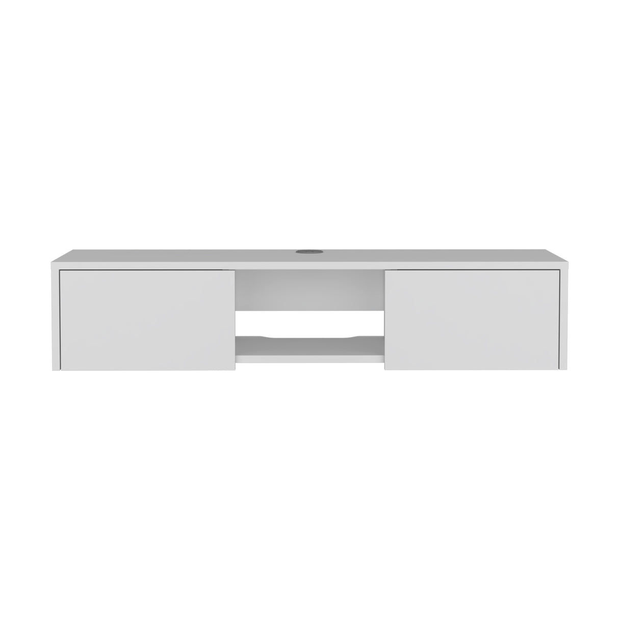 Repisa para TV Glen Blanco 125x26.5cm para TV Hasta 55" Pulgadas y con Cuatro Compartimientos - MUEBLES DE TV | Bylmo