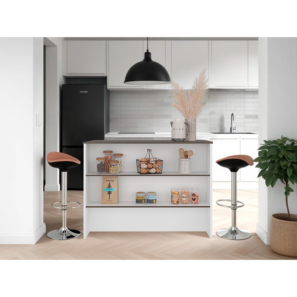 Barra de Cocina Fendi Blanco y Milan 120x90cm con Dos Compartimientos - BARRAS Y MUEBLES AUXILIARES | Bylmo