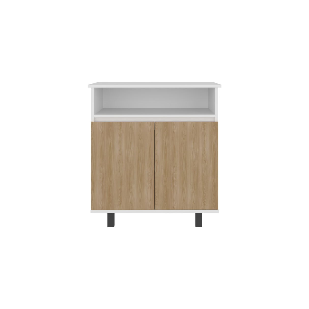 Mueble Auxiliar de Cocina Lona Blanco y Fresno Europeo 73x80.1cm con Tres Compartimientos - BARRAS Y MUEBLES AUXILIARES | Bylmo