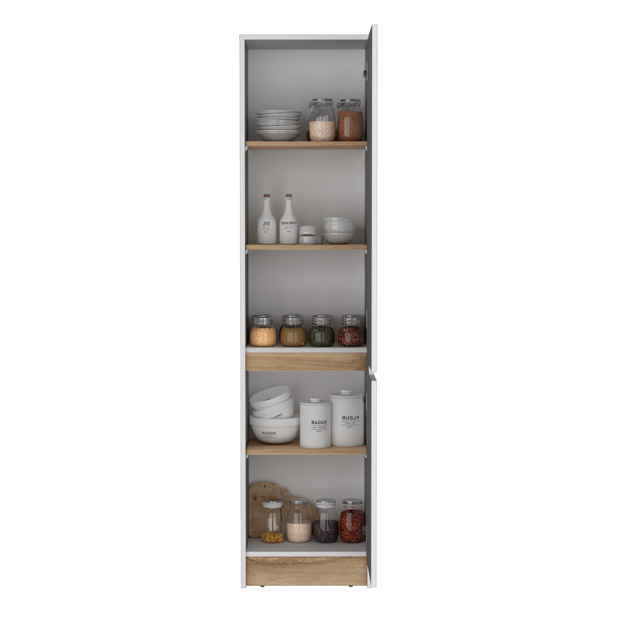Alacena Soler Blanco 43x180cm con Dos Puertas - ALACENAS Y MUEBLES MICROONDAS | Bylmo