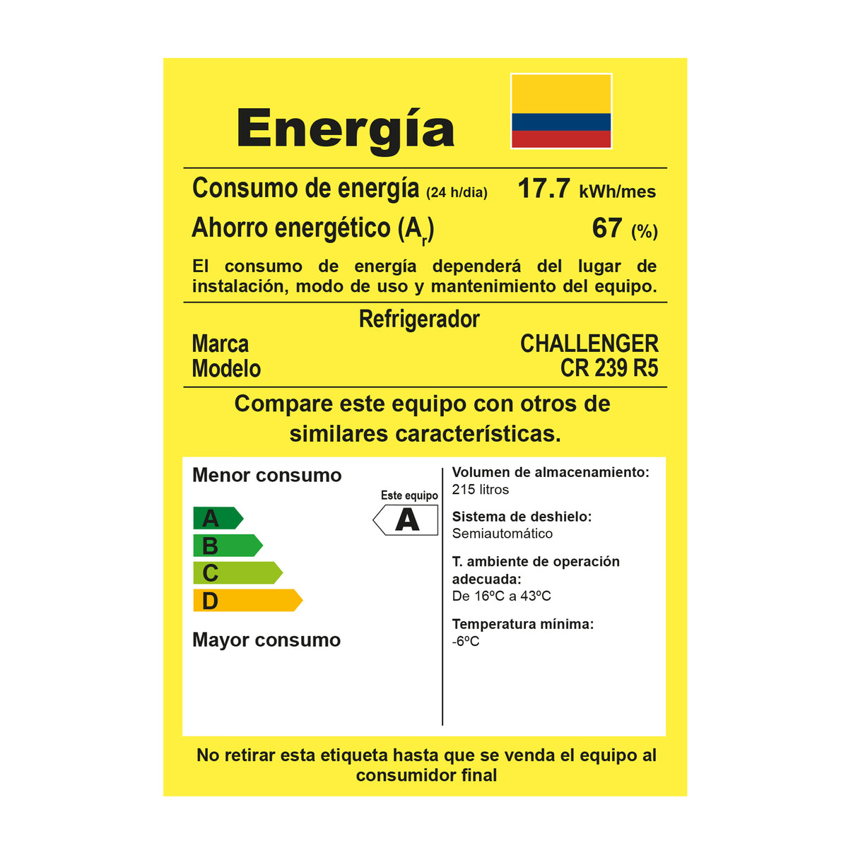 Nevera Challenger Lumina Gris Oscuro 60x132cm Frost De 239 Litros con Dispensador de Agua - NEVERAS | Bylmo