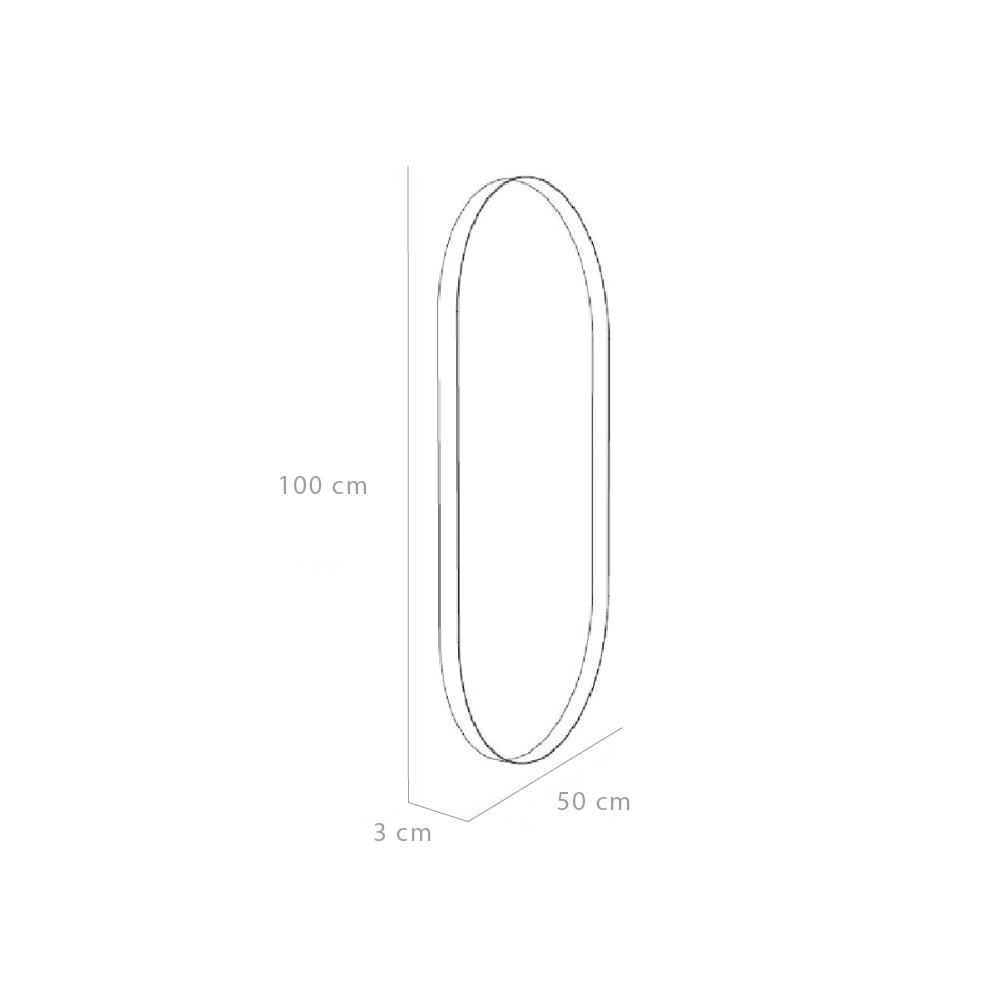 Espejo de Baño Gate Beige Claro 50x3cm Ovalado con Marco En Pvc - ESPEJOS DE BANHO | Bylmo
