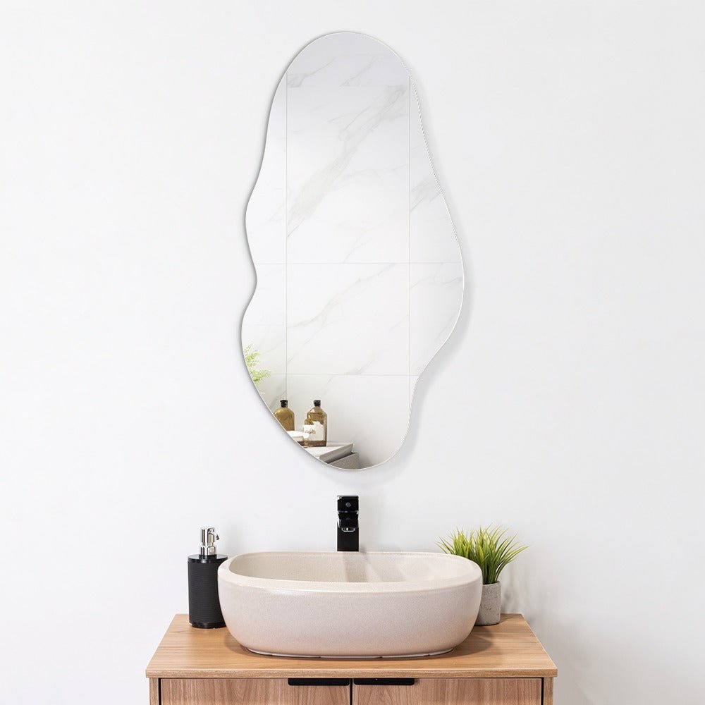 Espejo de Pared Praga Gris 50x1.9cm Asimetrico - ESPEJOS DE BANHO | Bylmo