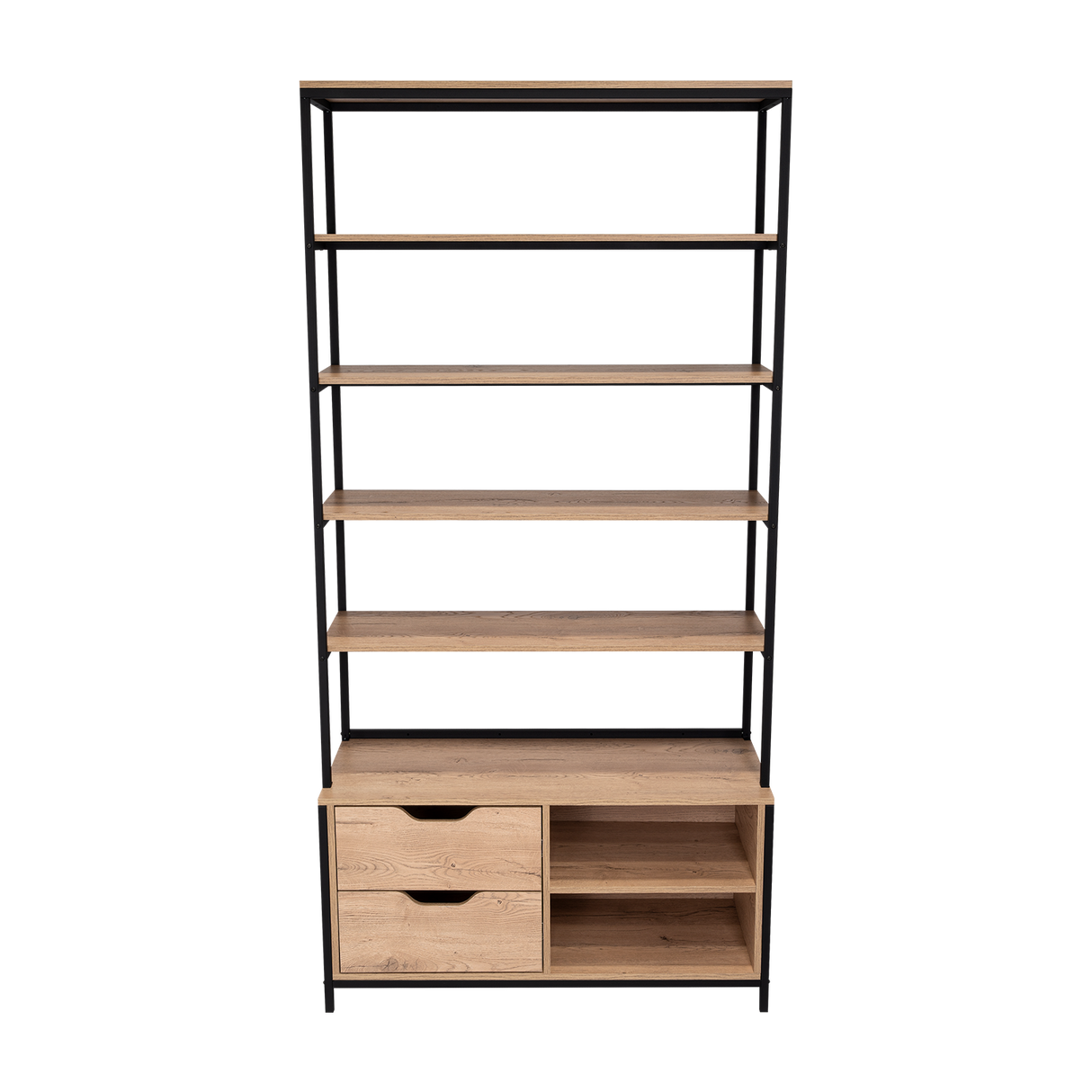 Estantería Wolfe Macadamia 100x205.2cm Rectangular con Nueve Compartimientos - BIBLIOTECAS Y ESTANTERIAS | Bylmo