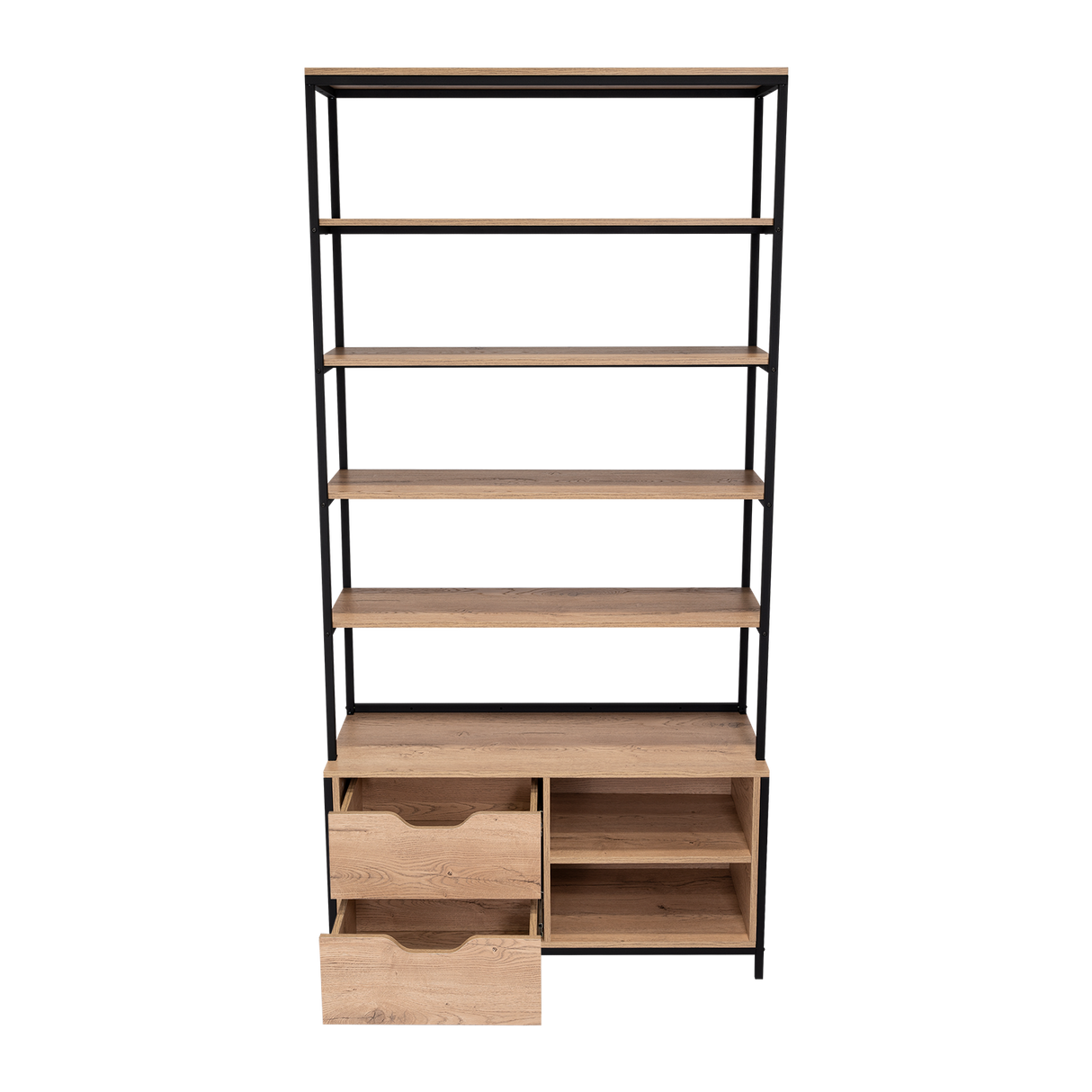 Estantería Wolfe Macadamia 100x205.2cm Rectangular con Nueve Compartimientos - BIBLIOTECAS Y ESTANTERIAS | Bylmo
