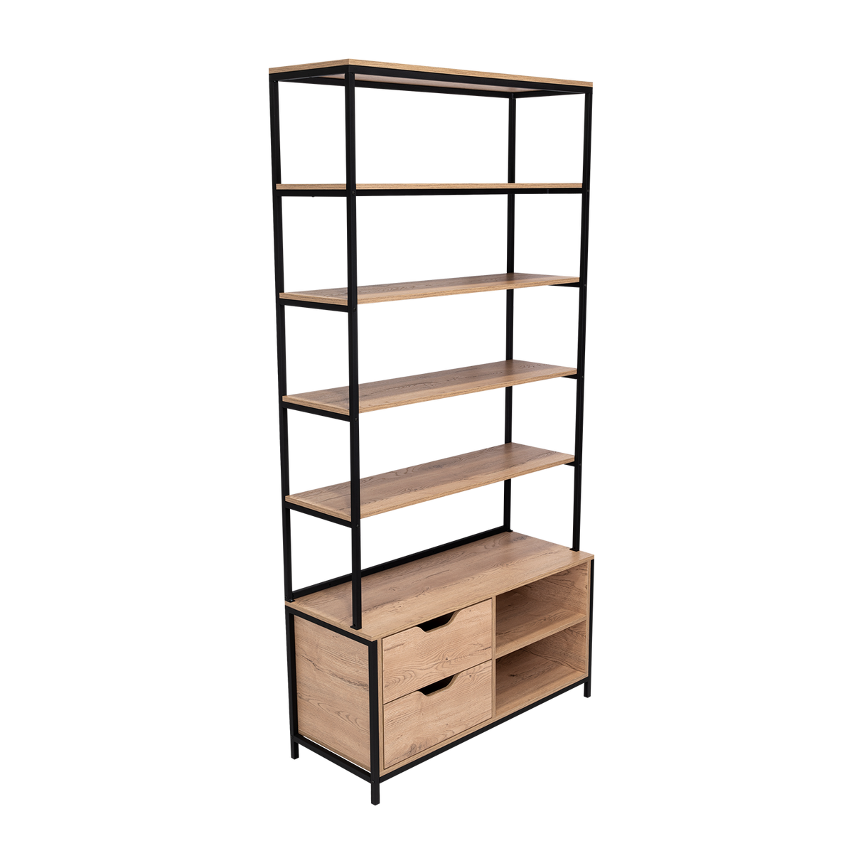 Estantería Wolfe Macadamia 100x205.2cm Rectangular con Nueve Compartimientos - BIBLIOTECAS Y ESTANTERIAS | Bylmo