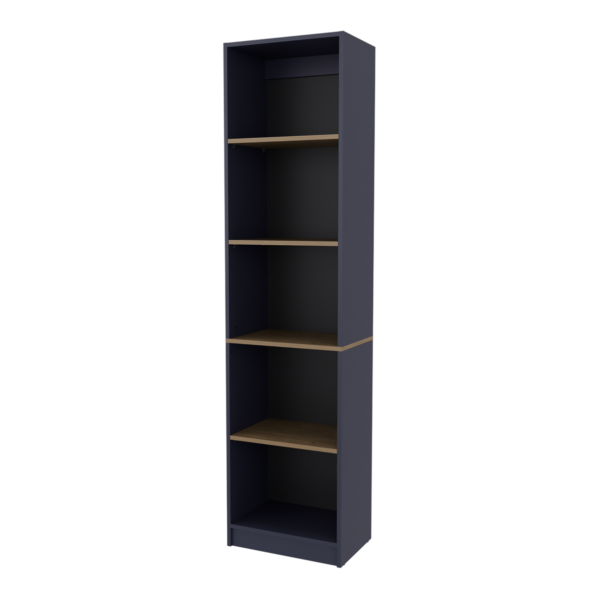 Biblioteca Home Azul y Fresno 45x180.6cm Rectangular con Cuatro Entrepaños y con Cinco Compartimientos - BIBLIOTECAS Y ESTANTERIAS | Bylmo