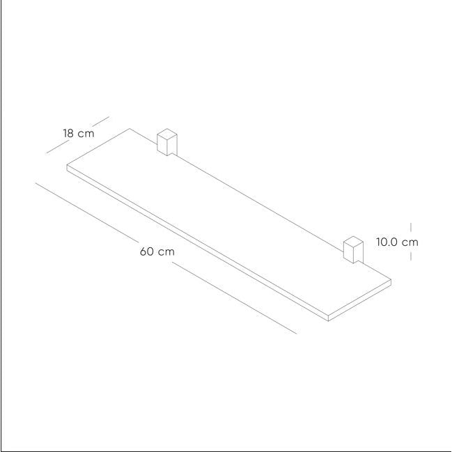 Set de 2 Repisas Dado Madera Natural y Negro 60x10cm Rectangular - REPISAS | Bylmo