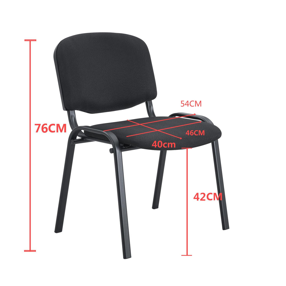 Silla Interlocutora BM 1105 Negro 54x77cm con Espaldar y con Asiento Rectangular - SILLAS Y BUTACOS | Bylmo