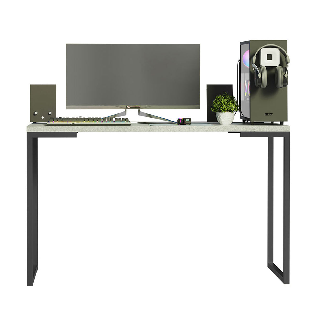 Escritorio Industrial Gris 120x73cm sin Cajones - ESCRITORIOS | Bylmo