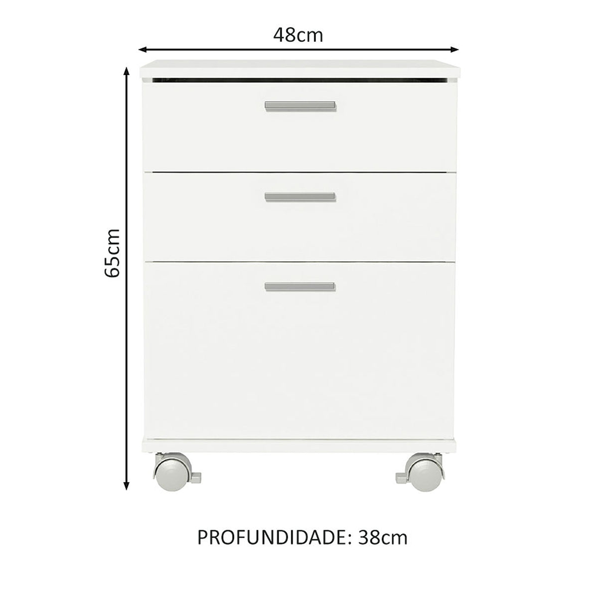 Escritorio Industrial Blanco y Gris 120x73cm con Tres Cajones con Organizador de Libros y con Archivador - ESCRITORIOS | Bylmo