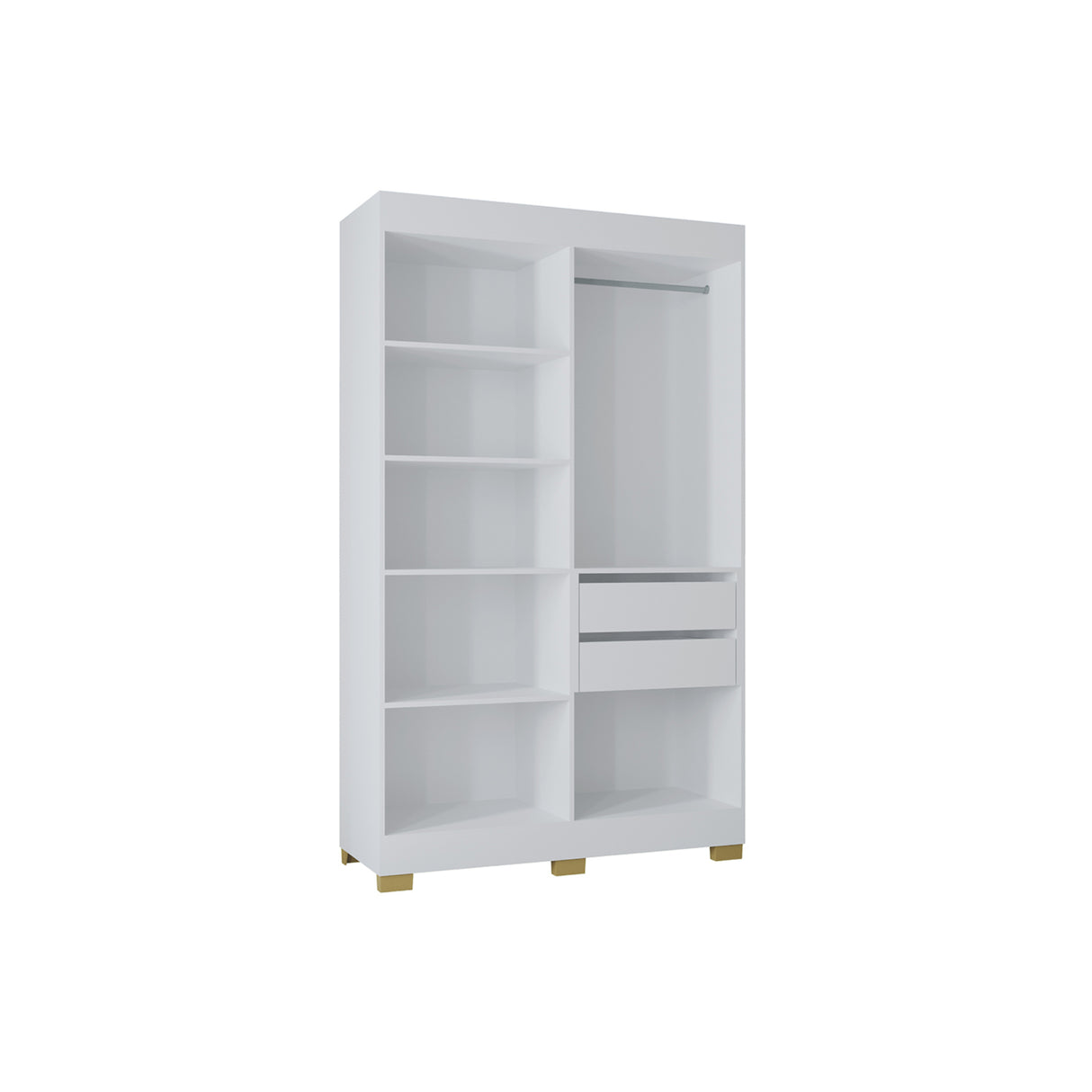 Closet Barcelona Blanco 120x202cm con Dos Cajones y con Cuatro Puertas