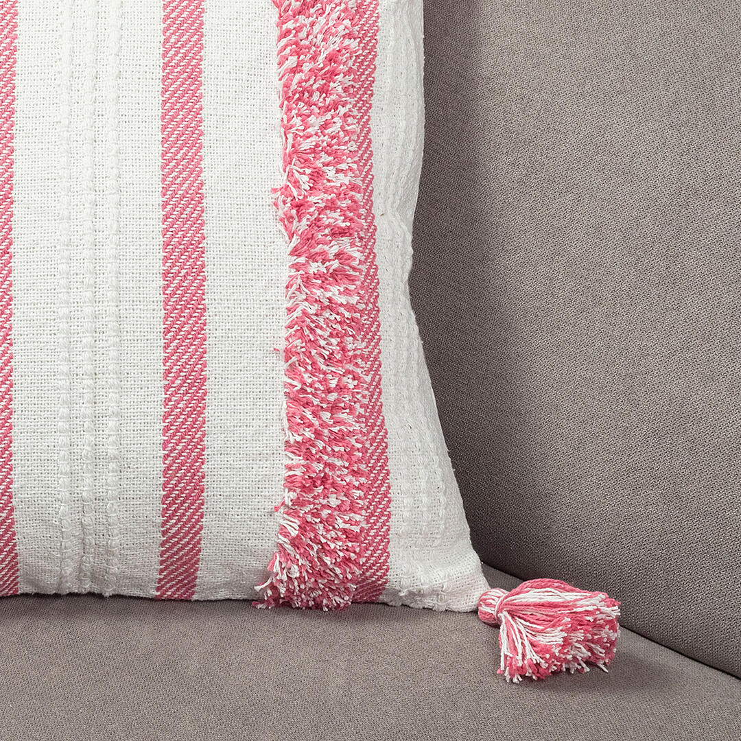 Funda de Cojín Artisan Rosado 45x1cm Cuadrado de Lineas - FUNDAS DE COJINES | Bylmo