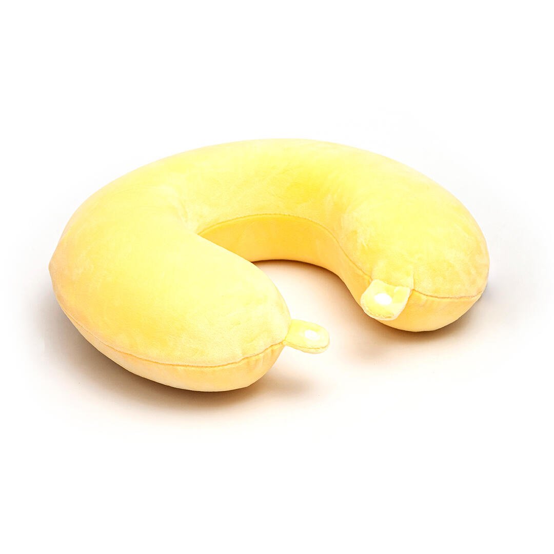Almohada de Viaje Amarillo 30x30cm Suave Fondo Entero - ALMOHADAS DE VIAJE | Bylmo
