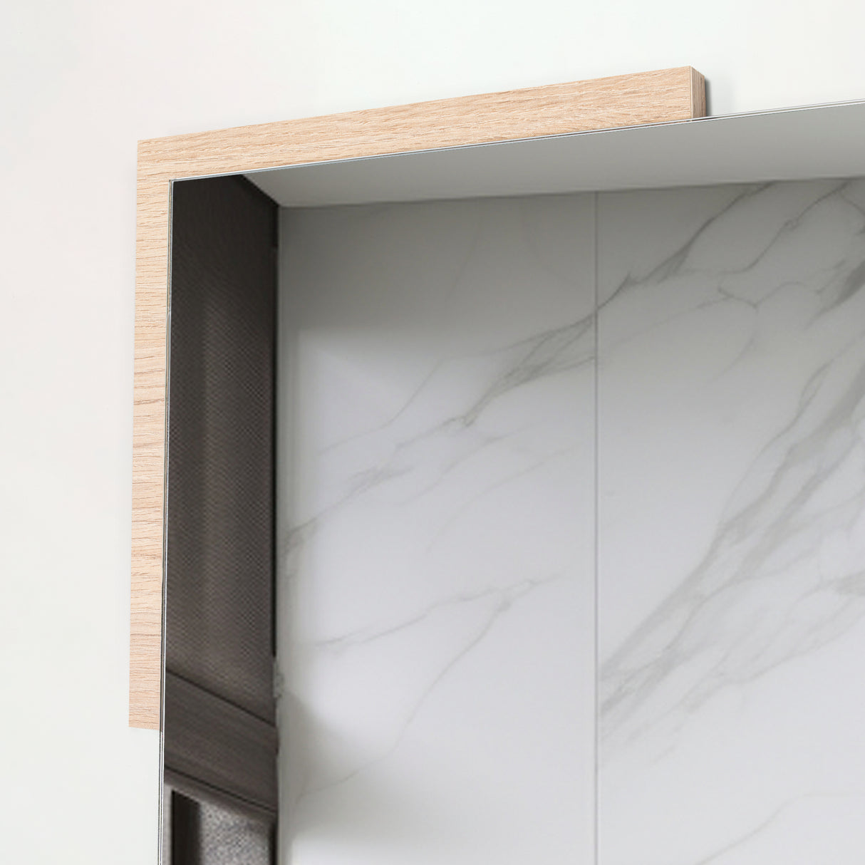 Espejo de Baño Aleska Madera Clara Natural 49x64cm Rectangular con Marco En Madera - ESPEJOS DE BANHO | Bylmo