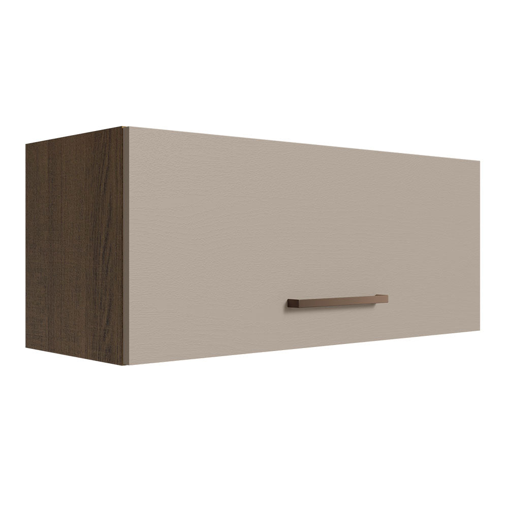 Gabinete Superior de Garaje Marron y Crema 80x33cm Resistente a la Humedad con Un Compartimiento - GABINETES SUPERIORES PARA GARAJE | Bylmo