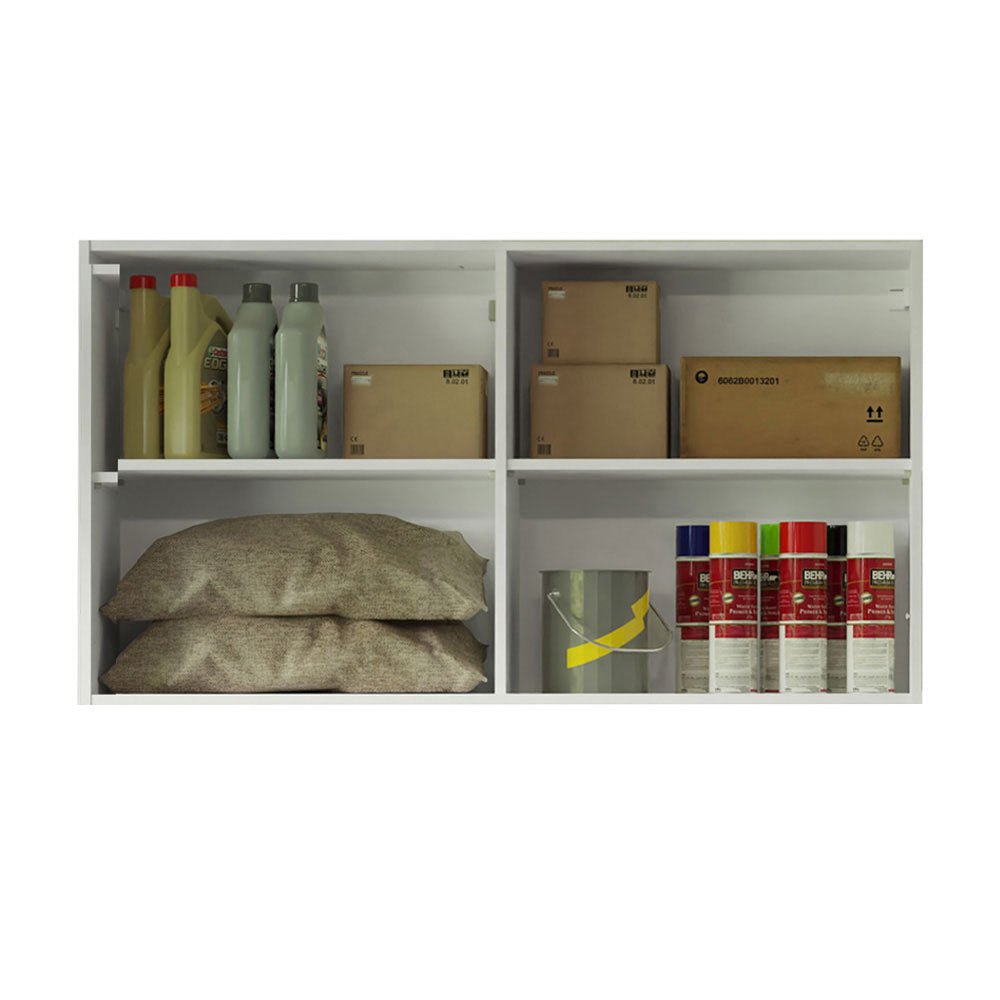 Gabinete Superior de Garaje Blanco 120x66cm Resistente a la Humedad con Un Compartimiento - GABINETES SUPERIORES PARA GARAJE | Bylmo