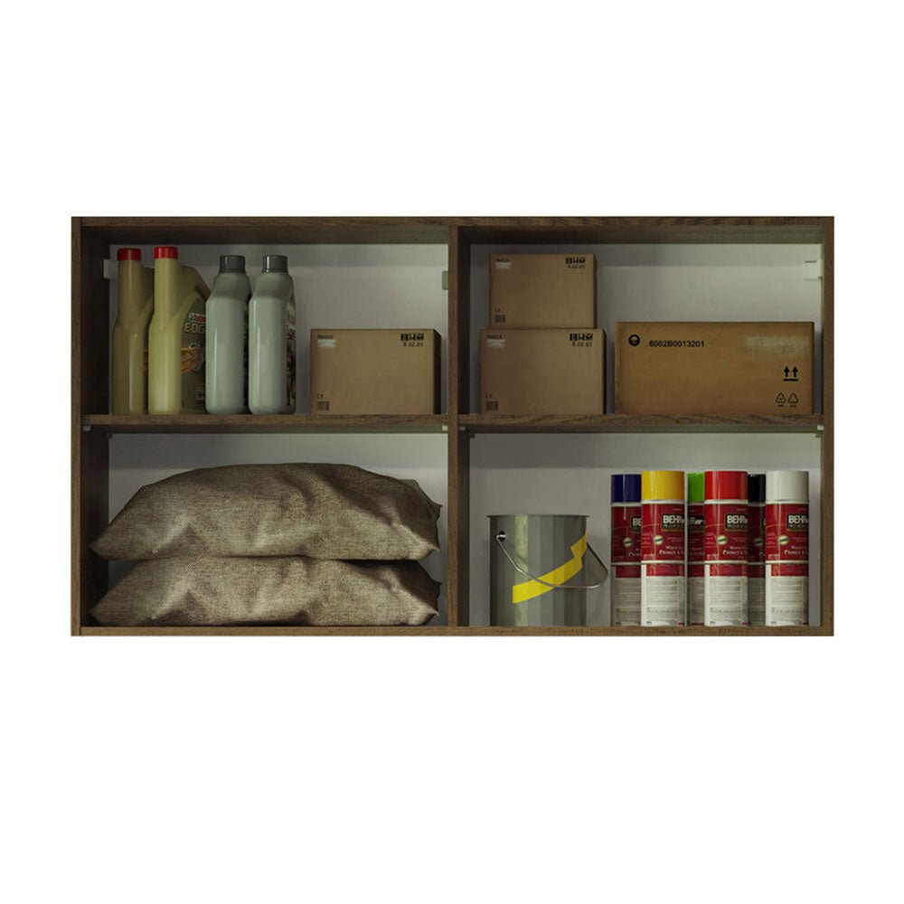 Gabinete Superior de Garaje Marron y Blanco 120x66cm Resistente a la Humedad con Un Compartimiento - GABINETES SUPERIORES PARA GARAJE | Bylmo