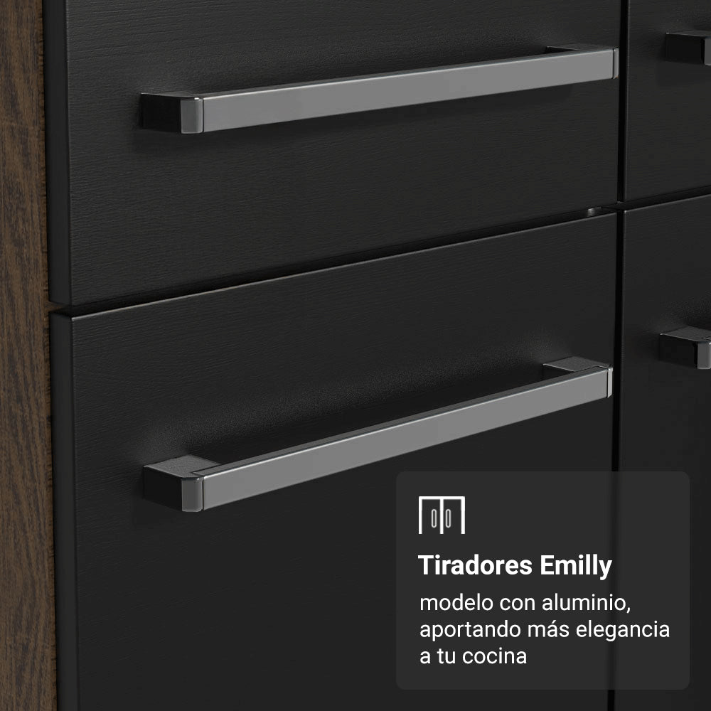 Combo Gabinete y Repisa Negro y Marron 164x180cm con Ocho Compartimientos - BARRAS Y MUEBLES AUXILIARES | Bylmo