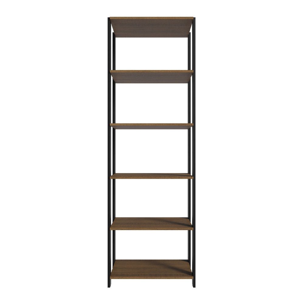 Mueble Organizador de Despensa Marron y Negro 59x180cm con Patas y con Cinco Repisas - ALACENAS Y MUEBLES MICROONDAS | Bylmo