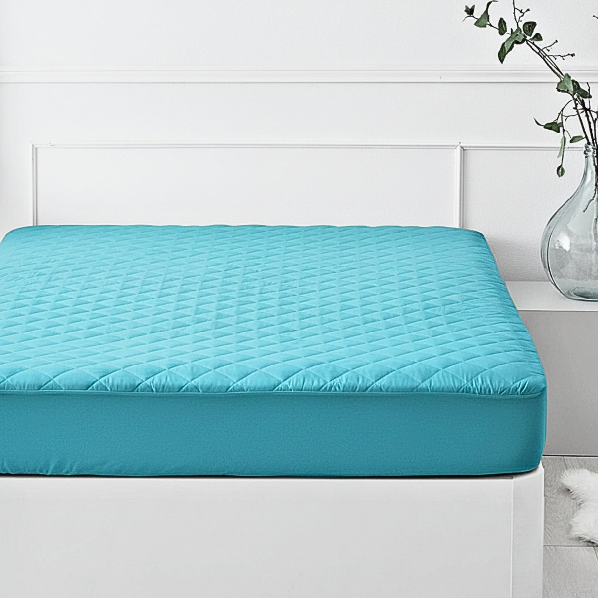 Protector de Colchón Turquesa Sencillo 100 X 190 Cm Antifluido - PROTECTORES DE COLCHON | Bylmo