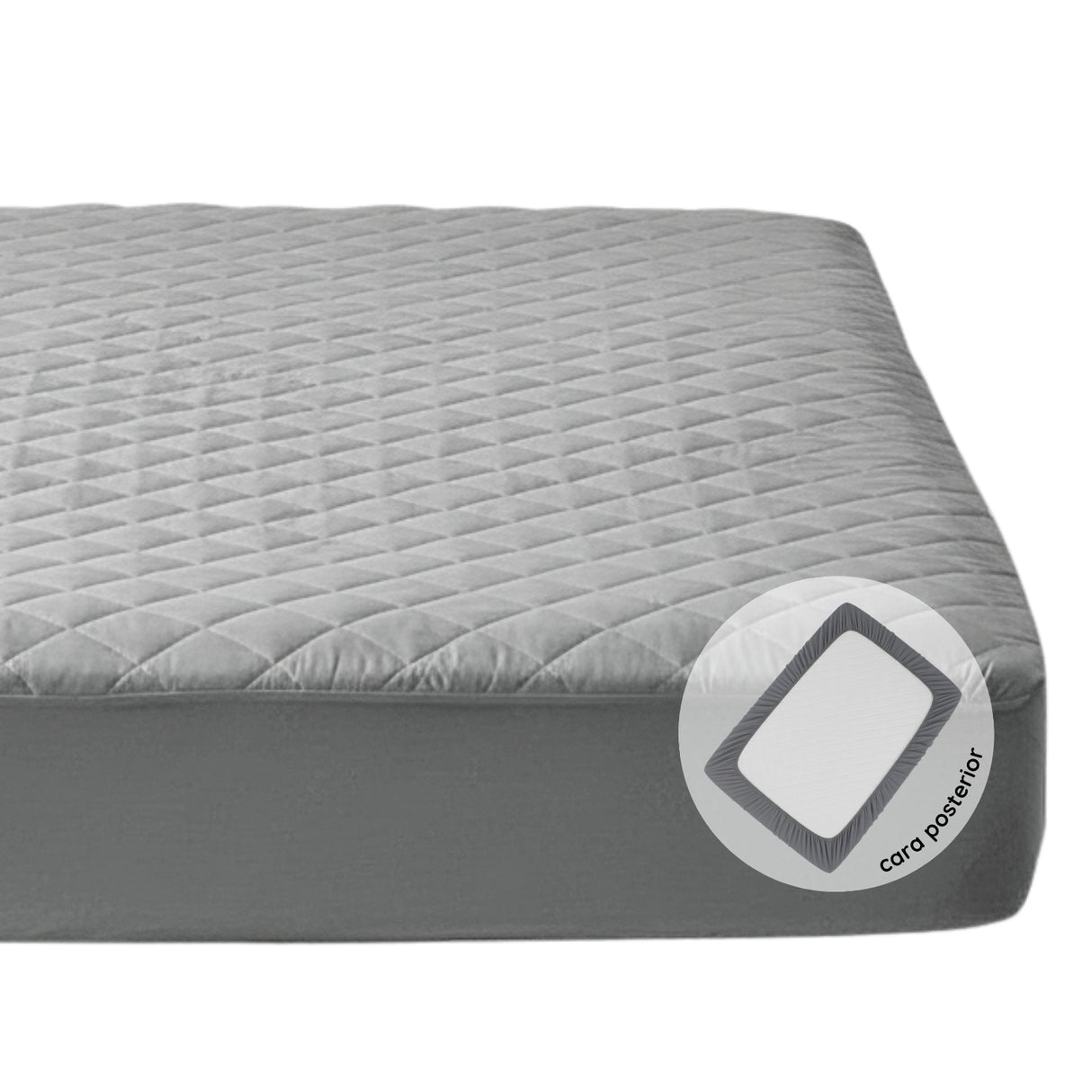 Protector de Colchón Gris Queen 160 X 190 Cm Antifluido - PROTECTORES DE COLCHON | Bylmo
