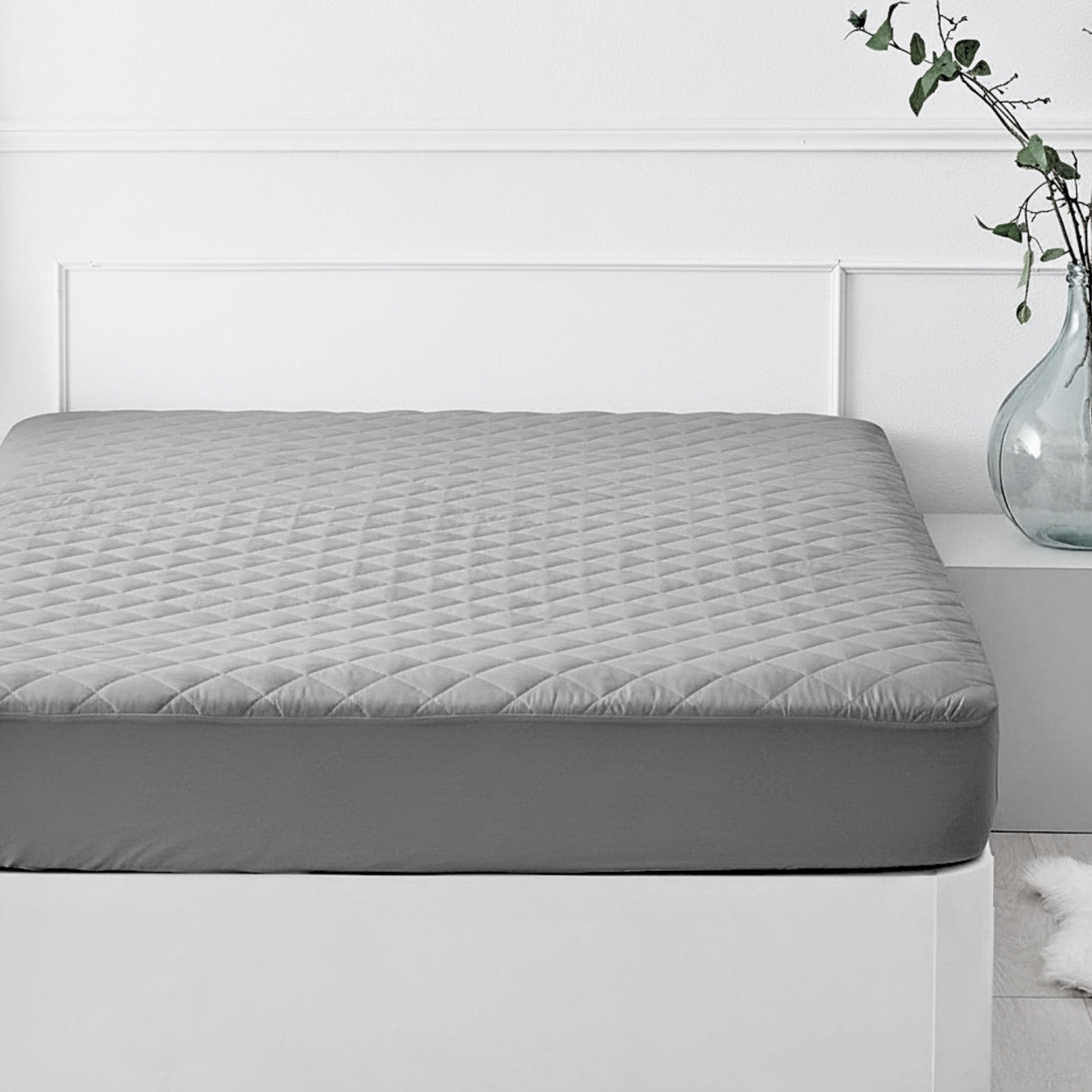 Protector de Colchón Gris Queen 160 X 190 Cm Antifluido - PROTECTORES DE COLCHON | Bylmo