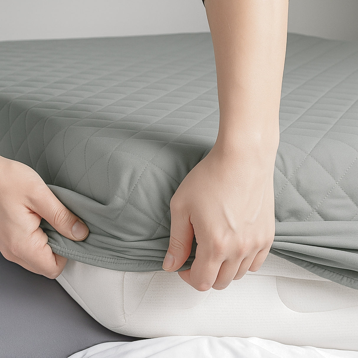 Protector de Colchón Gris Queen 160 X 190 Cm Antifluido - PROTECTORES DE COLCHON | Bylmo