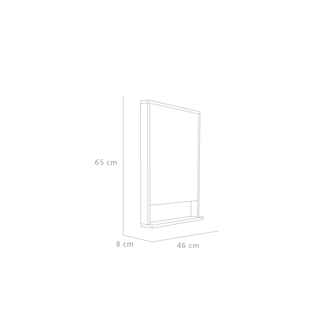 Espejo de Baño Dakar Beige Claro 46x65cm Rectangular con Marco en Madera - ESPEJOS DE BANHO | Bylmo