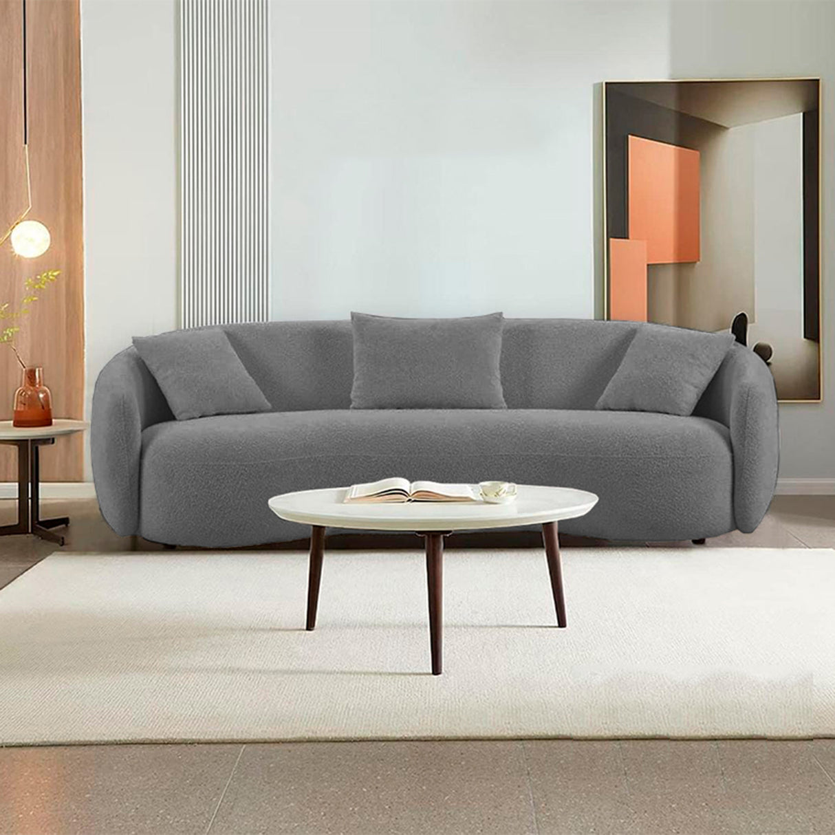 Sofá Kaolan Gris 260x90cm Microfibra de Un Puesto - SOFAS Y POLTRONAS | Bylmo