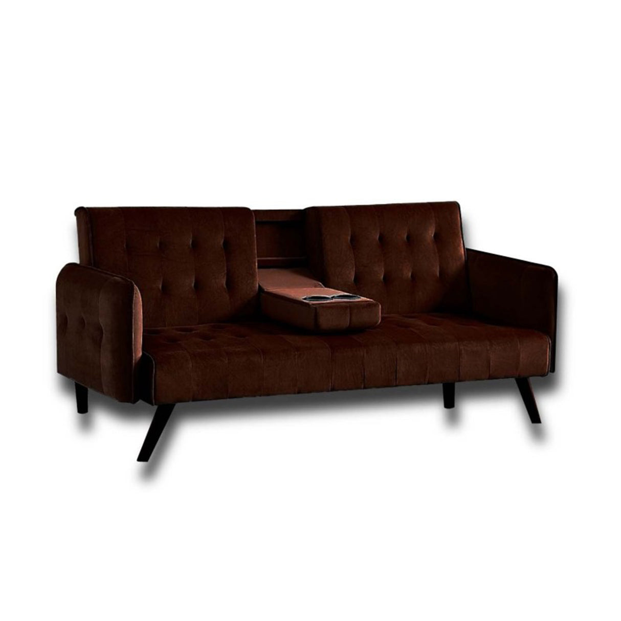 Sofá Cama Hunter Café 200x70cm Cuero Sintetico Ecológico de Un Puesto Reclinable - SOFAS Y POLTRONAS | Bylmo