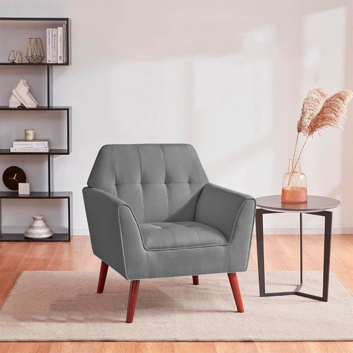 Silla Poltrona Over Gris 81x81cm Microfibra de Un Puesto - SOFAS Y POLTRONAS | Bylmo