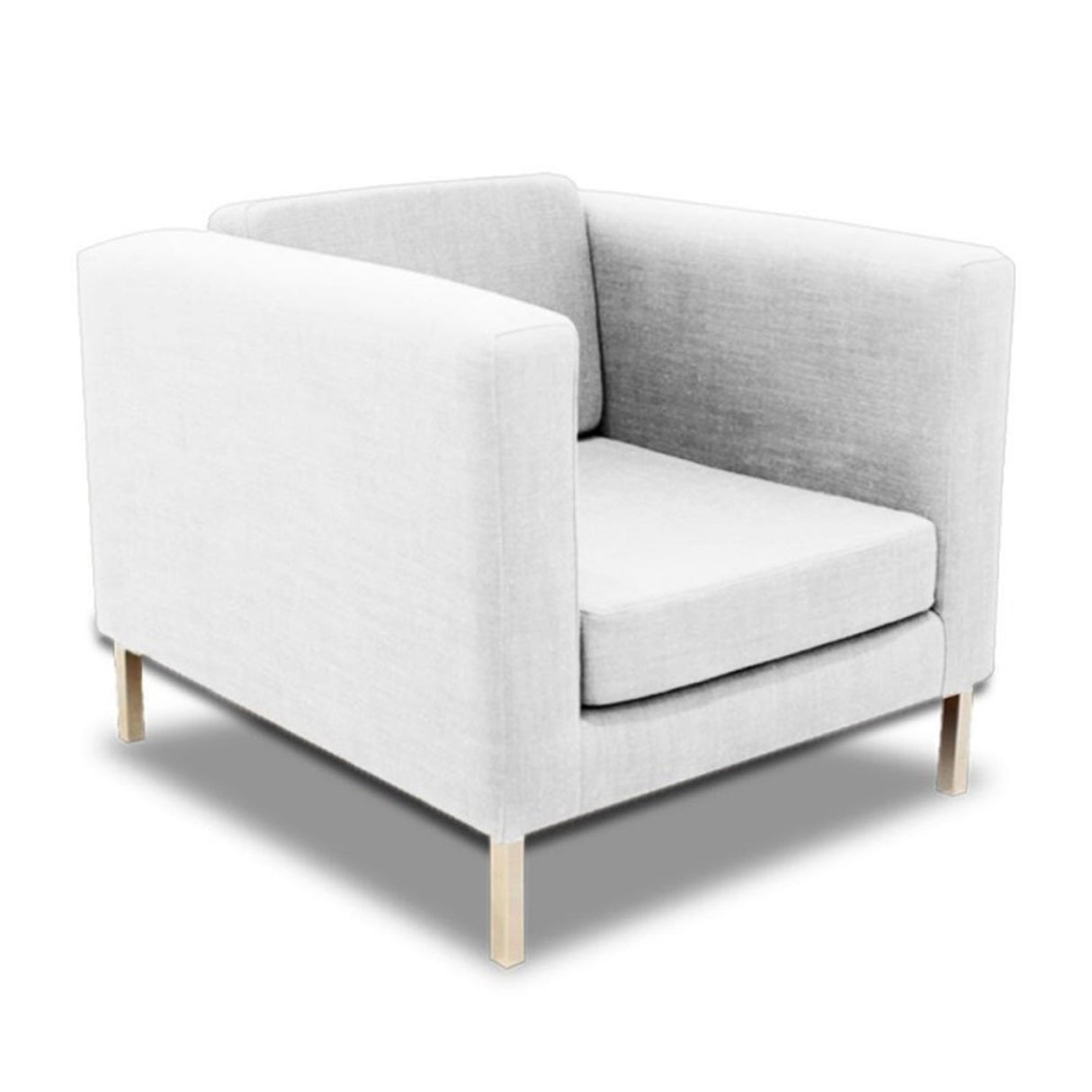 Silla Poltrona Warren Blanco 90x90cm Cuero Sintetico Ecológico de Un Puesto - SOFAS Y POLTRONAS | Bylmo