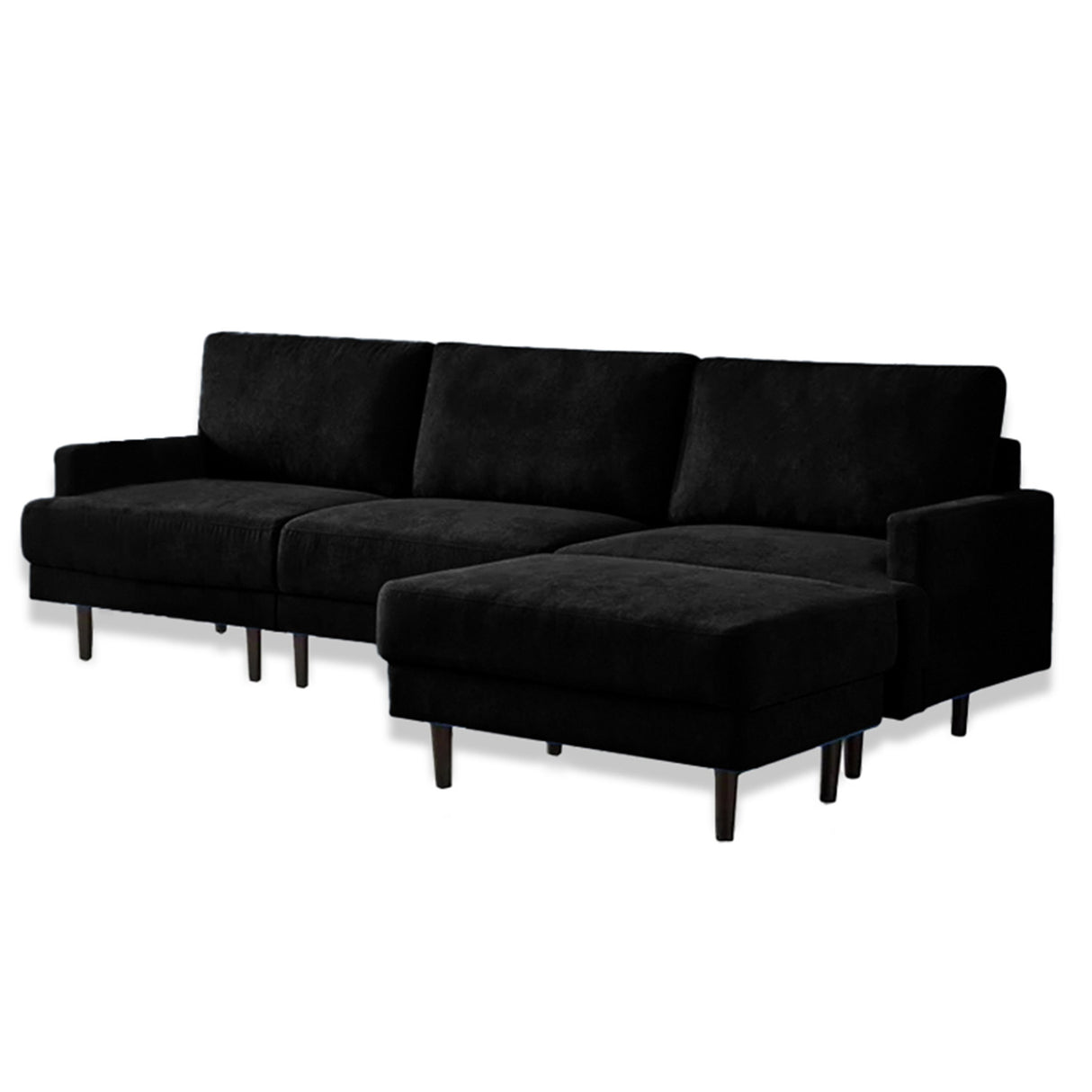 Sofá Salinas Negro 240x80cm Microfibra de Un Puesto - SOFAS Y POLTRONAS | Bylmo