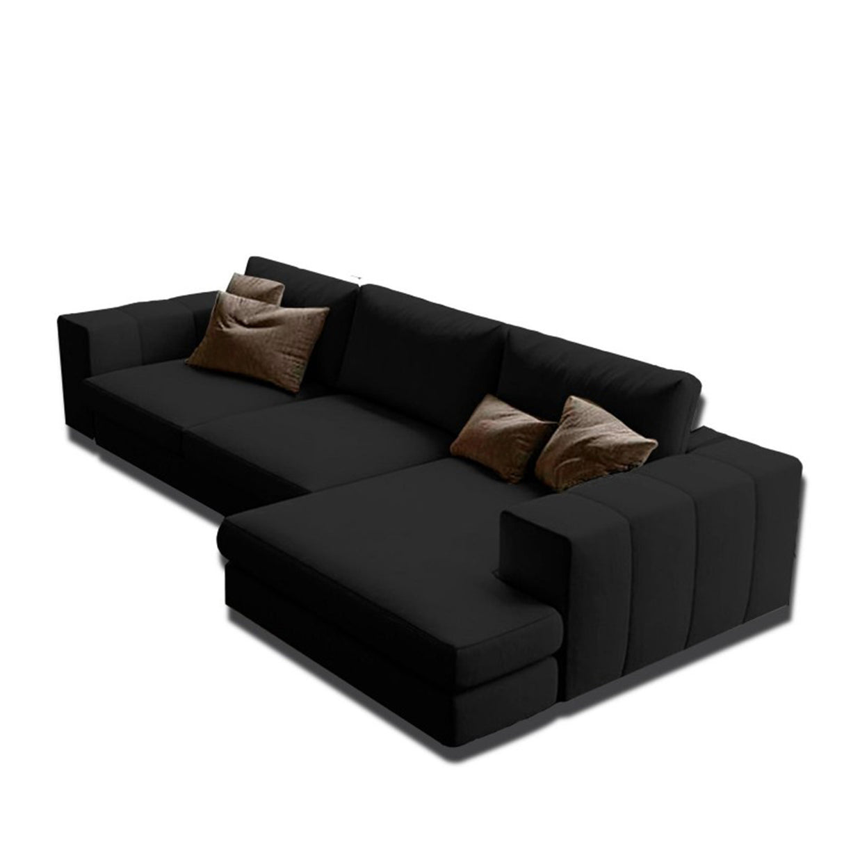 Sofá Hipnos Negro 260x90cm Microfibra de Dos Puestos - SOFAS Y POLTRONAS | Bylmo