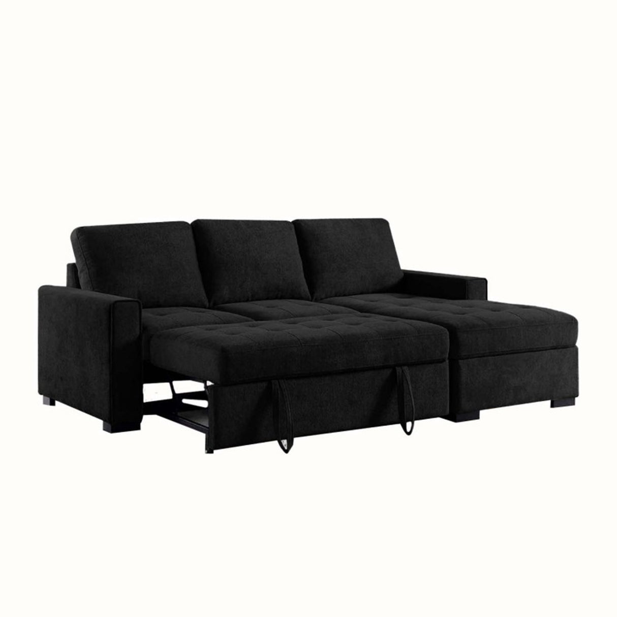 Sofá Sinagoga Negro 260x80cm Cuero Sintetico Ecológico de Dos Puestos - SOFAS Y POLTRONAS | Bylmo