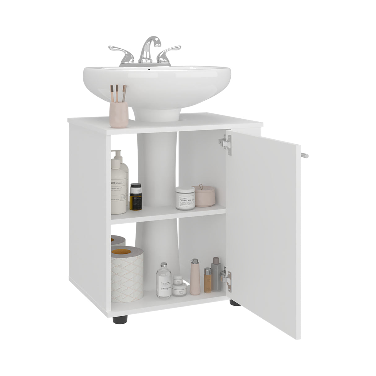 Mueble para Lavamanos Phillips Blanco 56x62.1cm Individual sin Lavamanos con Una Puerta - MUEBLES PARA LAVAMANOS | Bylmo