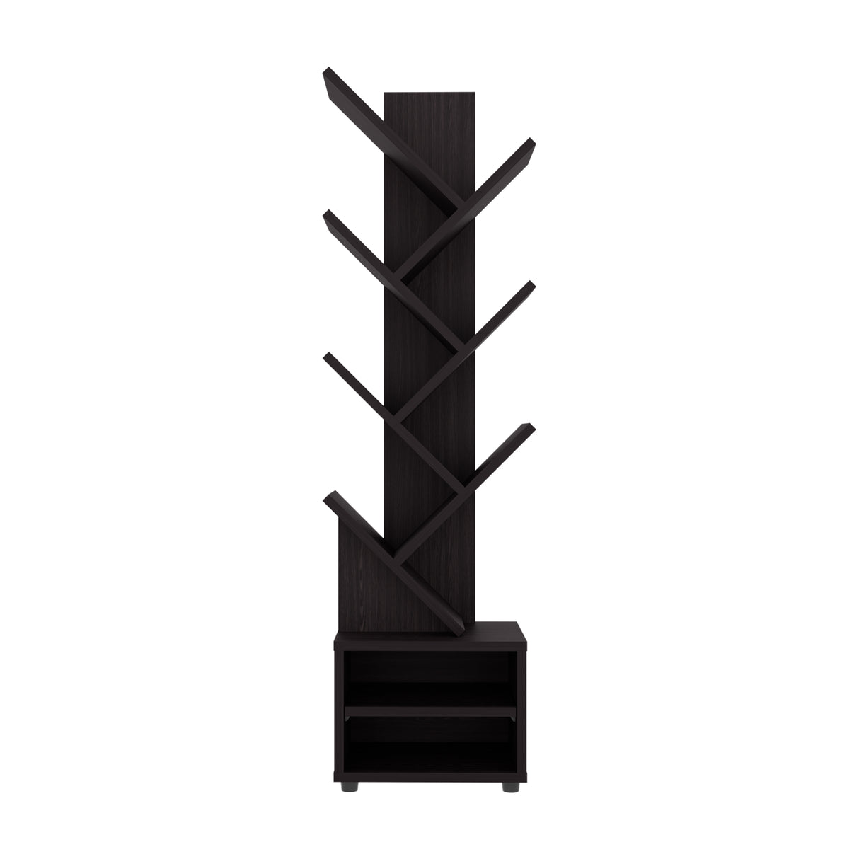 Biblioteca Kingstree Wengue 30.5x161.1cm Escalera con Ocho Compartimientos - BIBLIOTECAS Y ESTANTERIAS | Bylmo