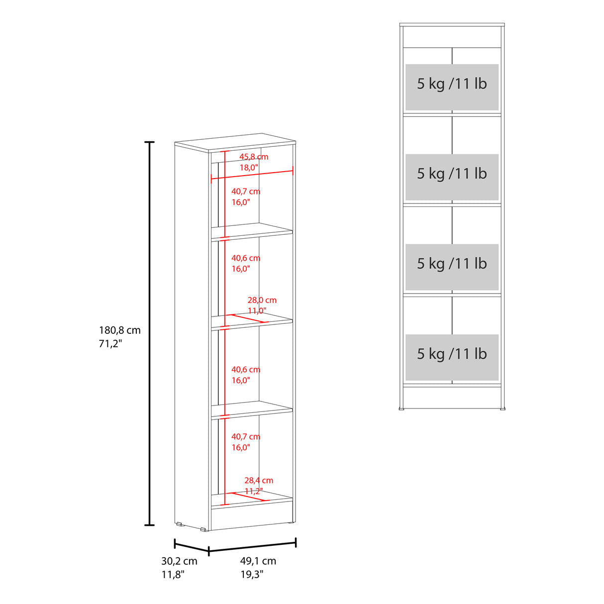 Closet Praga Blanco 49.1x180.8cm con una Puerta sin Cajones y con Espejo - CLOSETS | Bylmo