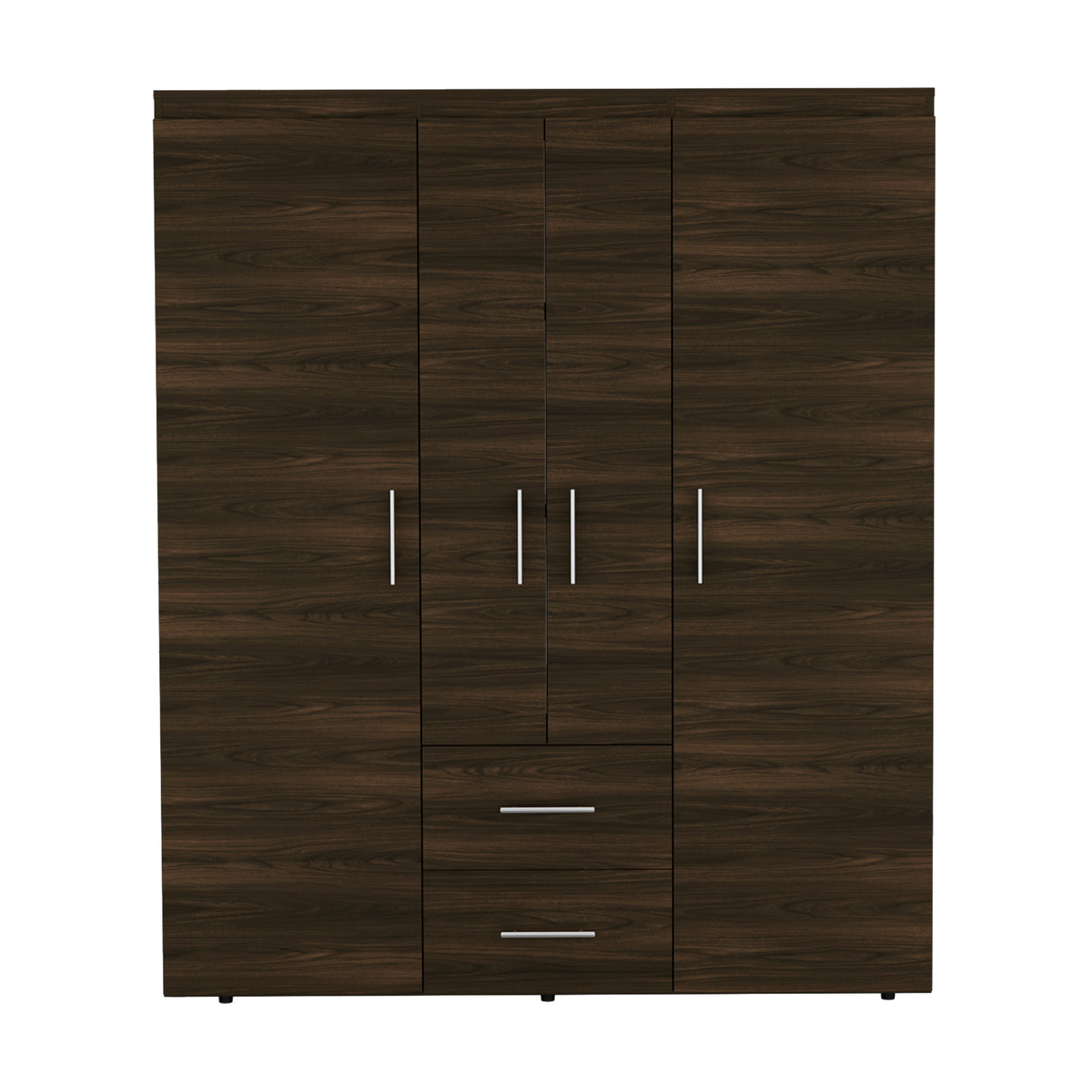 Closet Bariloche Eco Nogal 150.3x177.9cm con Cuatro Puertas y con Cuatro Cajones - CLOSETS | Bylmo