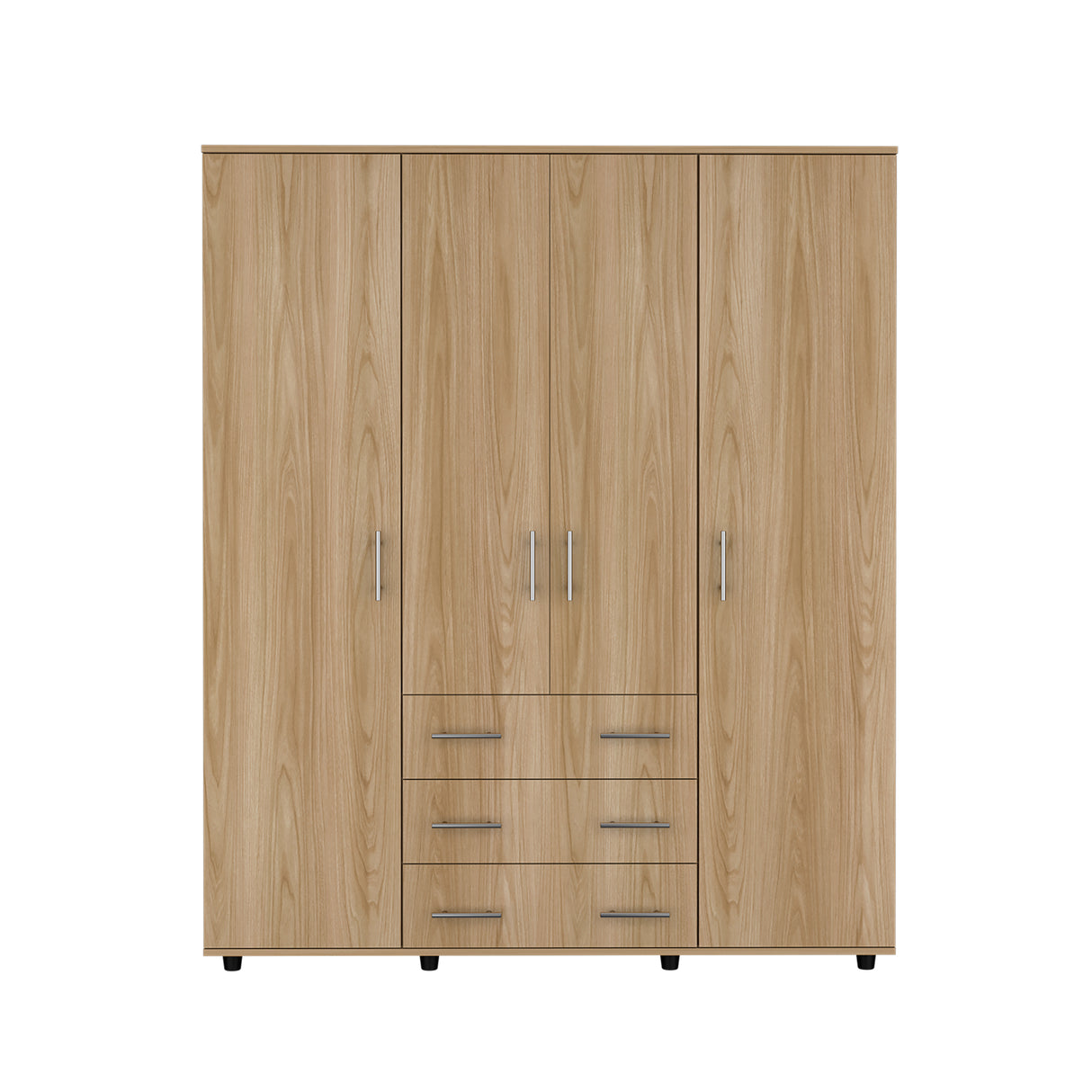 Closet Fontan Fresno Europeo y Blanco 150x179cm con Cuatro Puertas y con Cuatro Cajones - CLOSETS | Bylmo