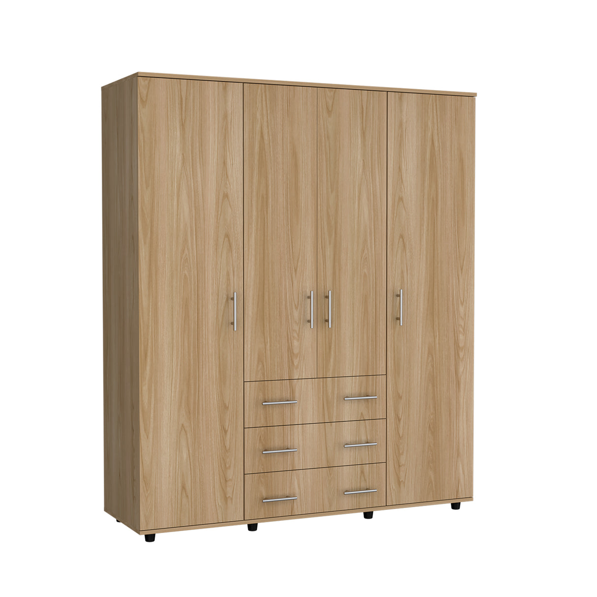 Closet Fontan Fresno Europeo y Blanco 150x179cm con Cuatro Puertas y con Cuatro Cajones - CLOSETS | Bylmo