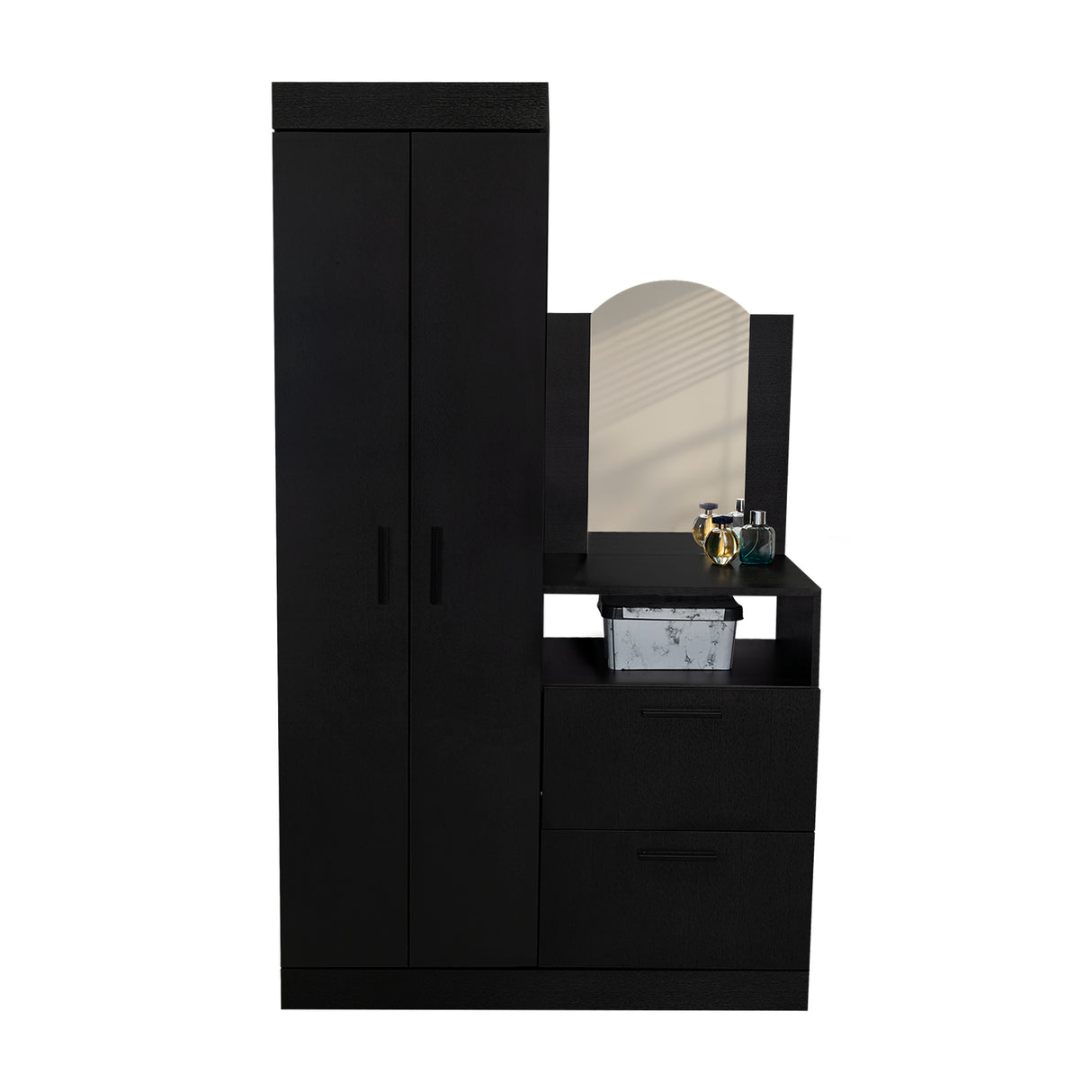 Closet Praga Wengue 103x179cm con una Puerta sin Cajones y con Espejo - CLOSETS | Bylmo
