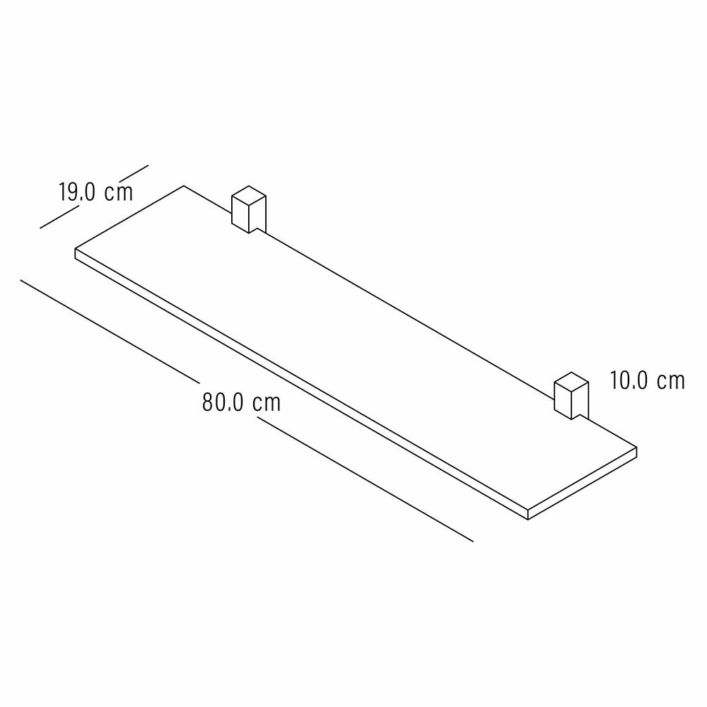Repisa Dado Blanco y Pino Crudo 80x12cm Rectangular con Un Entrepaño - REPISAS | Bylmo