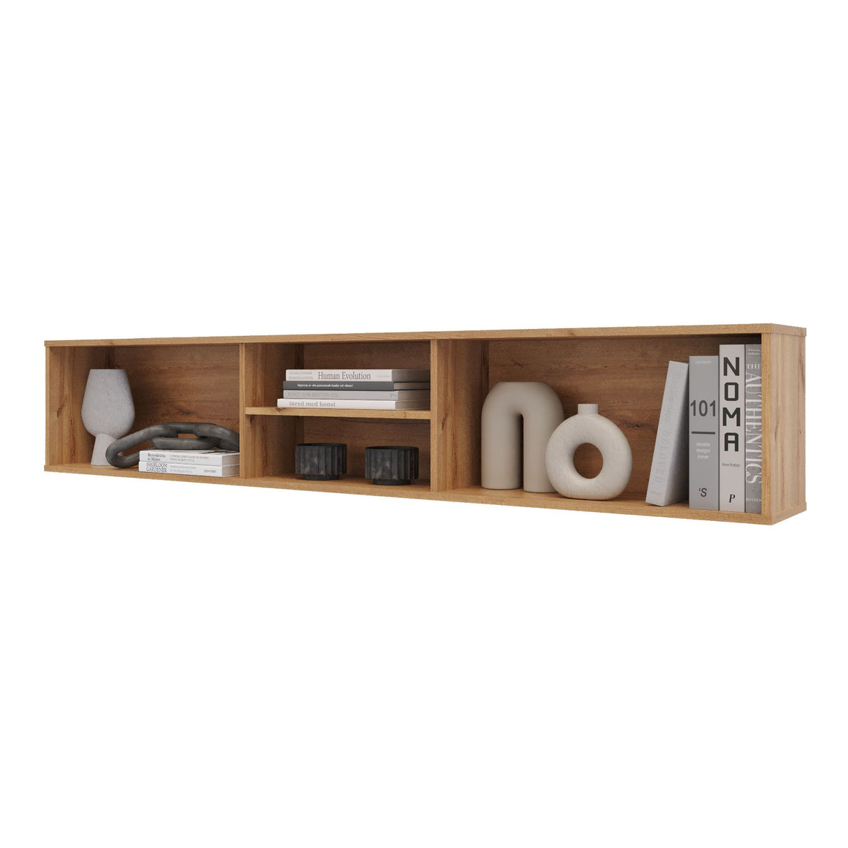 Repisa para TV Sali Duna 180x32cm Flotante para Tv Hasta 60" Pulgadas con Cuatro Compartimientos - MUEBLES DE TV | Bylmo