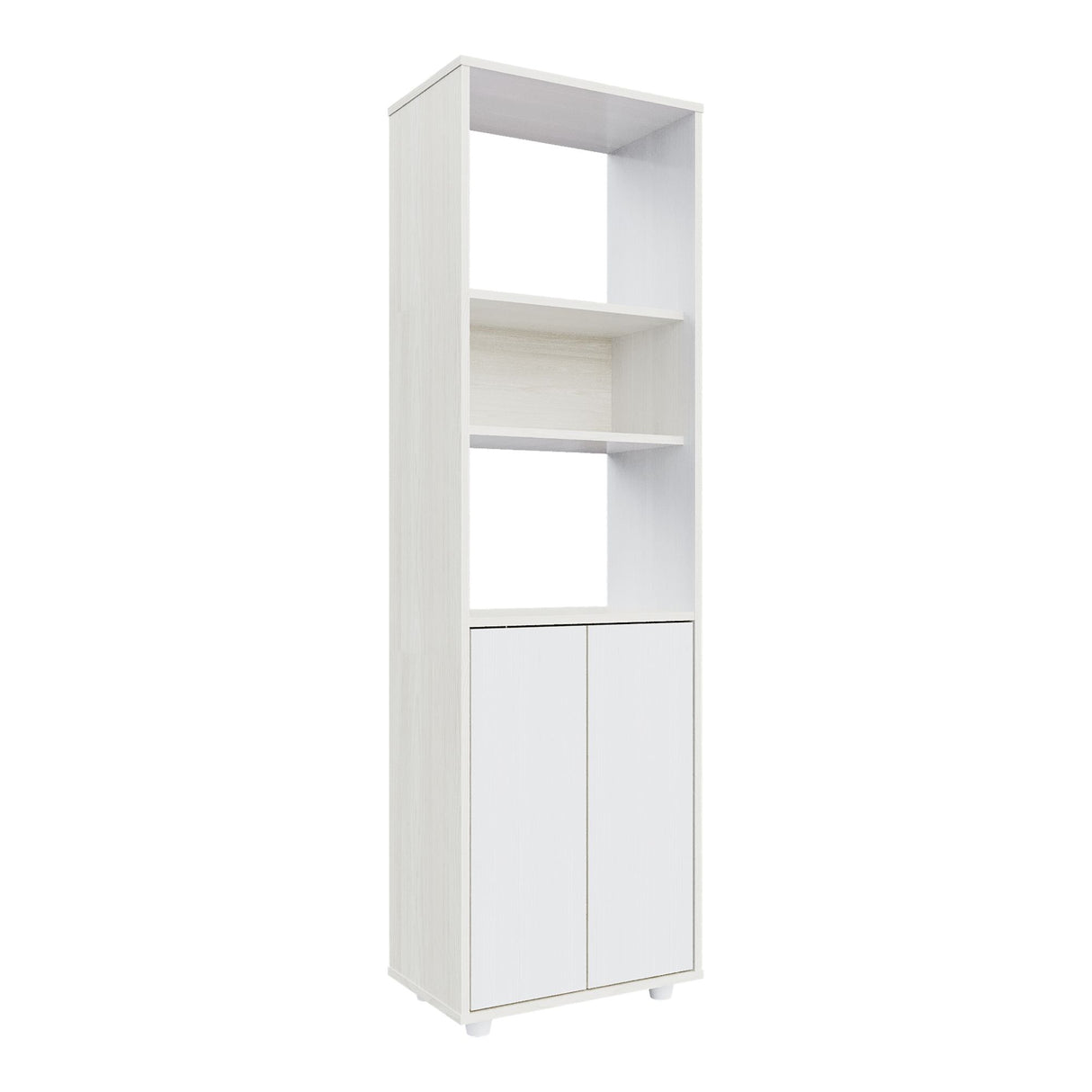 Biblioteca Soren Niebla y Blanco 48x160cm Cuadrado con Cinco Compartimientos - BIBLIOTECAS Y ESTANTERIAS | Bylmo
