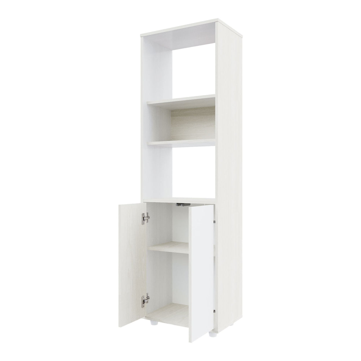 Biblioteca Soren Niebla y Blanco 48x160cm Cuadrado con Cinco Compartimientos - BIBLIOTECAS Y ESTANTERIAS | Bylmo